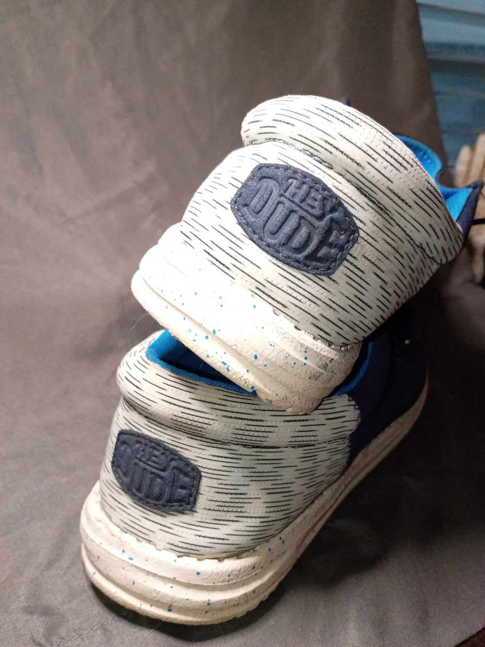 Hey Dude Navy and Light Blue Slip-On Loafers